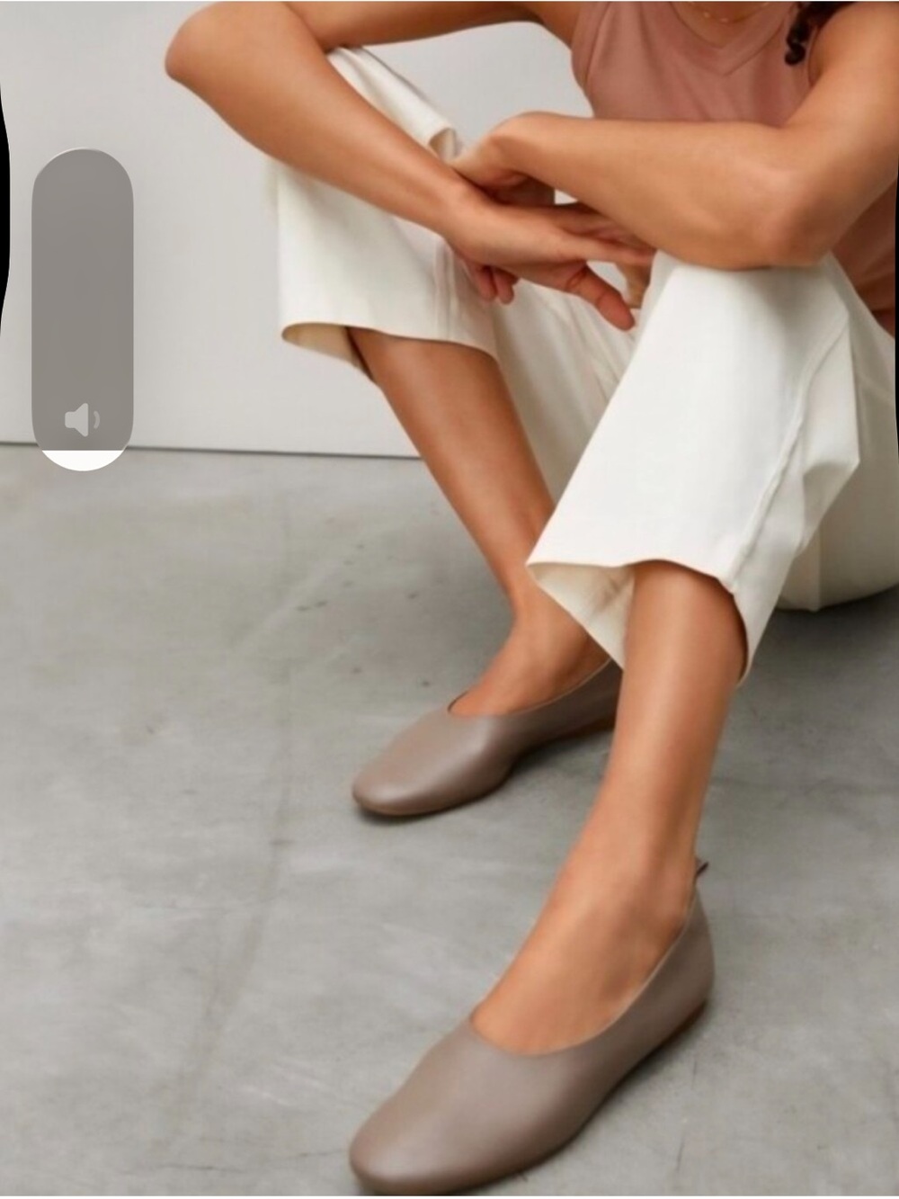 Everlane Women’s Leather Ballet Flats in Taupe Gray